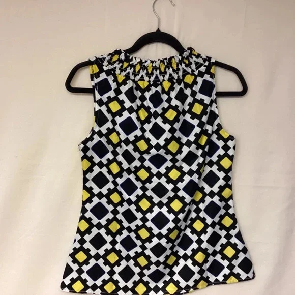 Banana Republic Blouse Abstract Business Office Classic Timeless Womens Size S - Picture 4 of 8